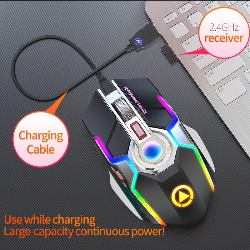 Silent Wireless Mouse YINDIAO Rechargeable Wireless Mouse | Silent Click, Ambidextrous, Animal Print, Optical Movement Detection, USB Charging, for Office and Gaming Desktop Computers, Notebook Mouse