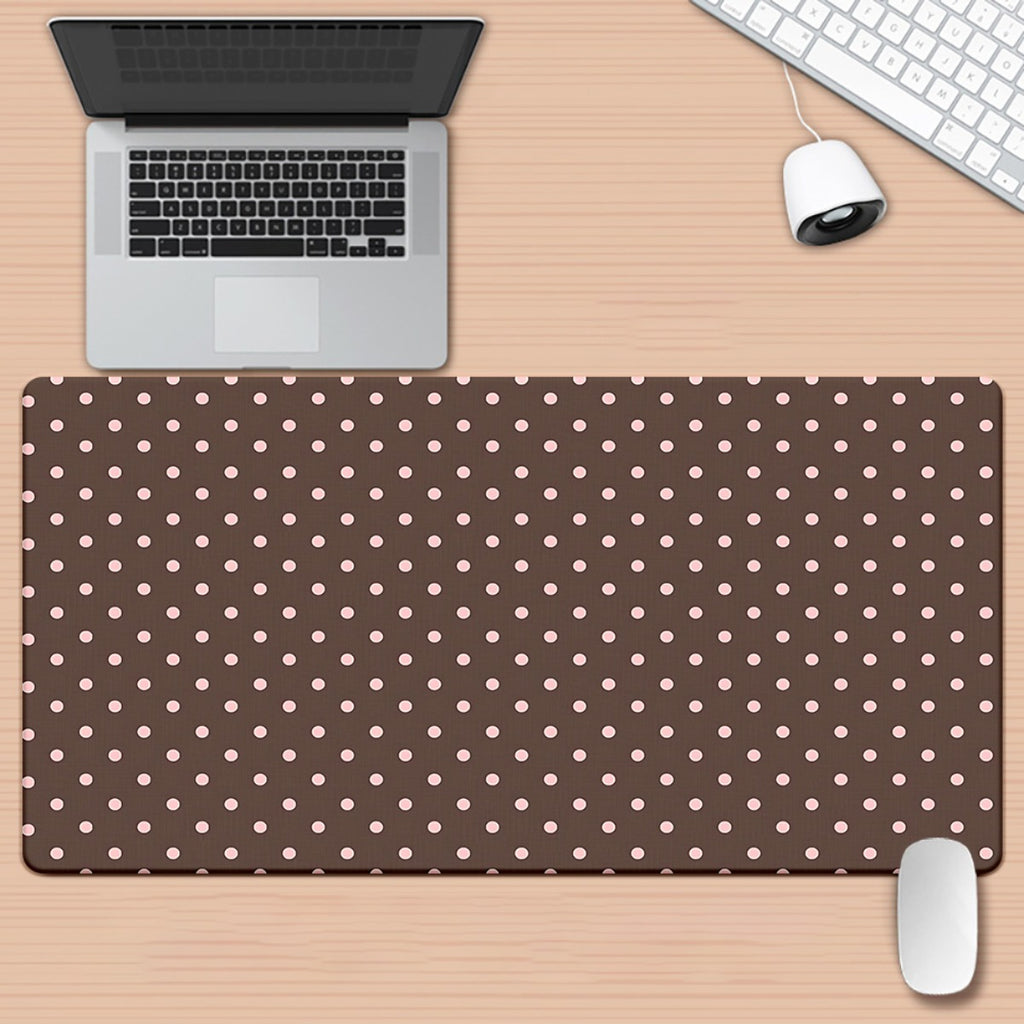 1pc of Brown Polka Dot Desk Pad Suitable for Gaming And Office Decoration, Featuring a Non-Slip Rubber Base, Extra-Large Size for Computer Use, Versatile Mouse Pad for Office Settings, Large XXL Mouse Pad