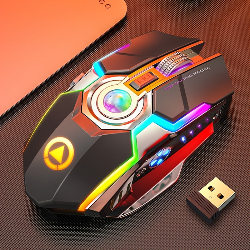 Silent Wireless Mouse YINDIAO Rechargeable Wireless Mouse | Silent Click, Ambidextrous, Animal Print, Optical Movement Detection, USB Charging, for Office and Gaming Desktop Computers, Notebook Mouse