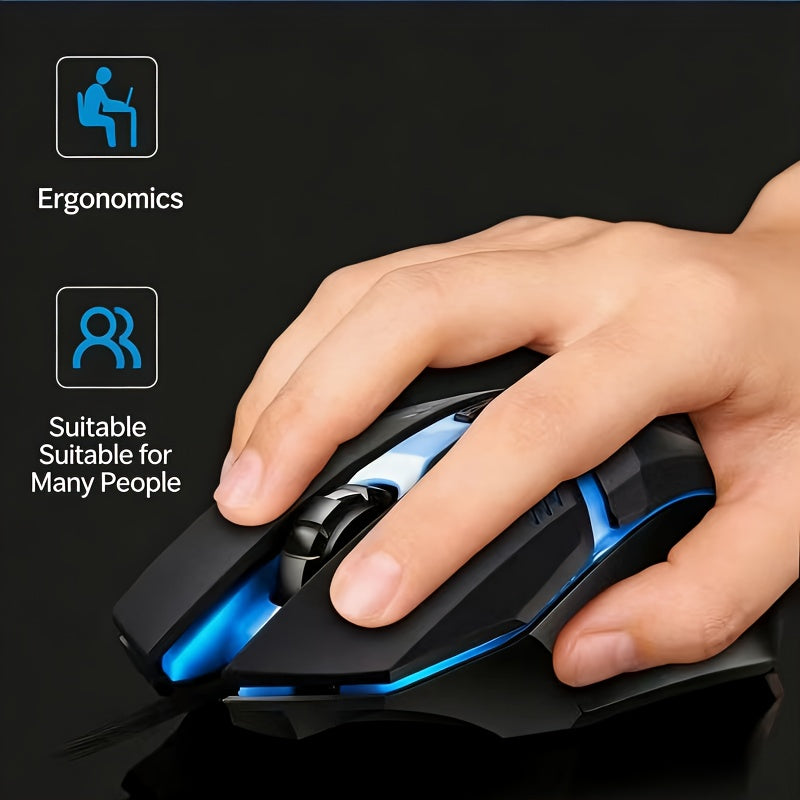 USB Wired Colorful Glowing Mouse Suitable for Office, Home, And Gaming; Compatible with Desktops And Laptops for Both Males And Females, Featuring Sound